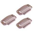 Pruik / extensions clips set 3 stuks LICHTBRUIN 32mm