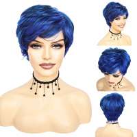 Cosplay / Manga pruik kort haar in laagjes blauw mix