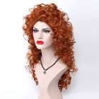 Pruik rood haar met volle krullen lang haar zonder pony