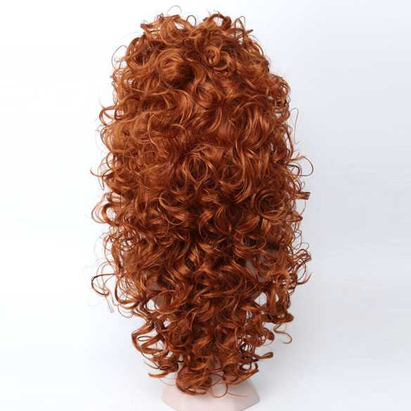 Pruik rood haar met volle krullen lang haar zonder pony