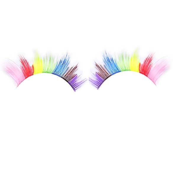 Valse carnaval wimpers / kunstwimpers model Rainbow + lijm
