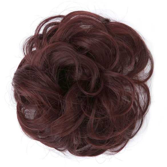 AANBIEDING : Haar scrunchie donker roodbruin kleur 33