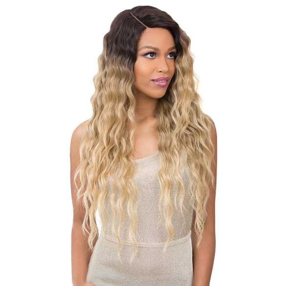 Ombre pruik lang golvend haar model Sun Dance kleur Caramel