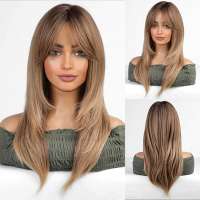 Ombre pruik lang steil haar in laagjes model 259 5