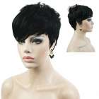 Excentrieke pruik kort zwart haar a-symetrisch model