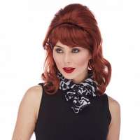 Pruik rood opgestoken haar model Peggy Bundy