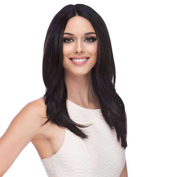 Lace pruik lang haar zonder pony model Saffron kleur 2