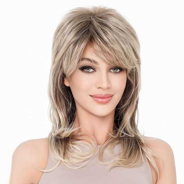 Betere Stoere pruik halflang haar in laagjes blondmix kleur R10-26 CD-03