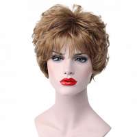 Moderne pruik kort haar in laagjes roodblond kleur 19