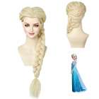 Luxe Frozen Disney pruik Elsa roomblond met vlecht