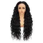 Swiss lace front pruik met zeer lang zwart haar 80 cm Swiss lace front pruik met zeer lang zwart haar 80 cm