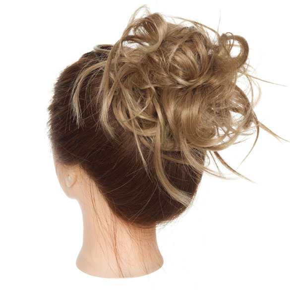 Warrige haar scrunchie met elastiek zandblond mix kleur 12H24