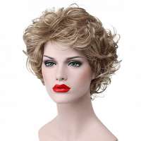 Moderne pruik kort krullend haar kleur AB16-613
