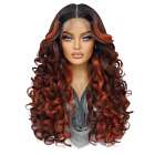 Lace front pruik lang krullend haar zonder pony P4-350