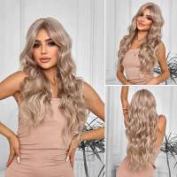 Pruik rosé zandblond lang golvend haar model Jodi