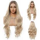 Swiss lace front pruik lang roomblond haar zonder pony Holly
