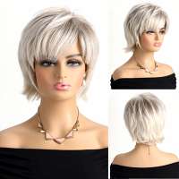 Pruik modern kapsel blond kort steil haar in laagjes