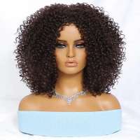 Pruik afro kleine spiraalkrullen schouderlang model 1037
