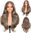 Lace front pruik lang haar met slagen blondmix model Karli