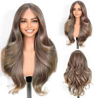 Lace front pruik lang haar met slagen blondmix model Karli