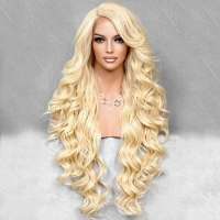 Lace pruik lichtblond lang haar zonder pony model Primrose