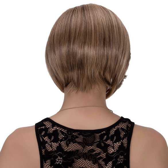 SALE : Pruik kort bob model blond bruin haar