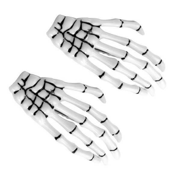 Halloween Horror Gothic skelet handjes haarclips 2 stuks