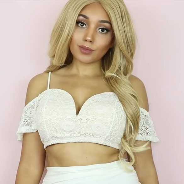 Lace front pruik zeer lang haar met slagen model Envy