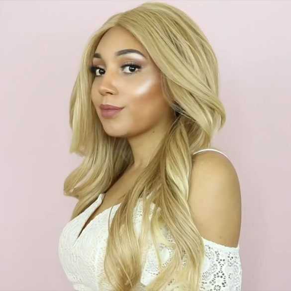 Lace front pruik zeer lang haar met slagen model Envy