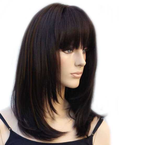 Pruik schouderlengte steil haar model Lollipop FS4-27