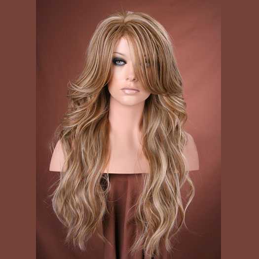 Luxe pruik lang haar model Cala kleur F14/22