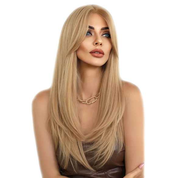 Luxe pruik lang honingblond haar met slagen model Bree ( met video! )
