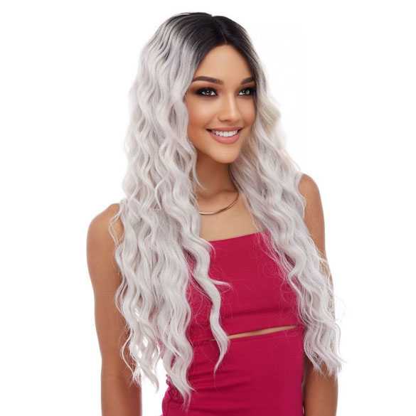 Luxe lace front pruik lang haar met slagen Celestial TT1B-60