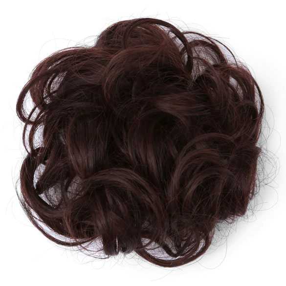 Haar scrunchie met elastiek kastanjebruin kleur M2-33