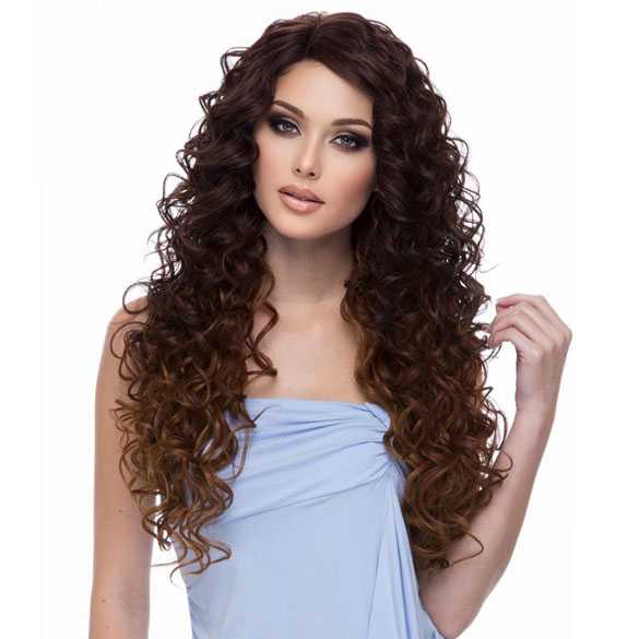 Ombre lace pruik lang haar met krullen model Spring