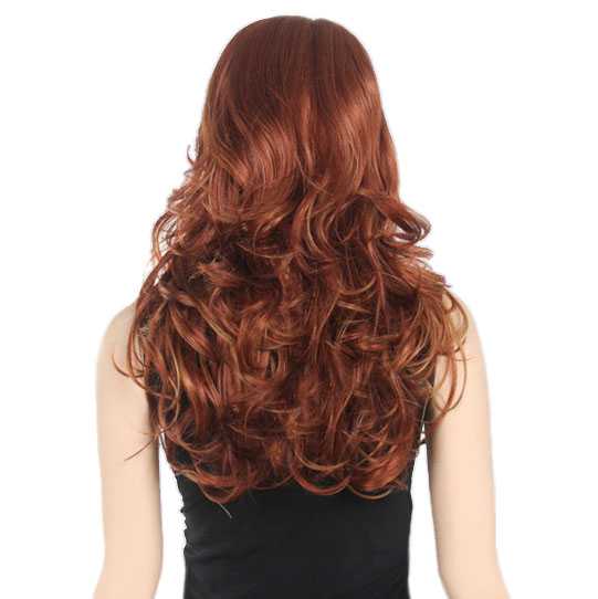 Sexy pruik lang rood haar in lagen met slagen