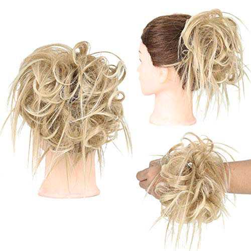 Warrige haar scrunchie met elastiek blondmix kleur 27T613