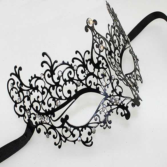 Luxe Venetiaans carnaval masker met strass steentjes