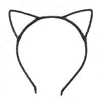 Glinster haarband model katten oortjes zwart