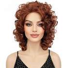 Pruik schouderlang krullend haar kleur rood 130 Pruik schouderlang krullend haar kleur rood 130