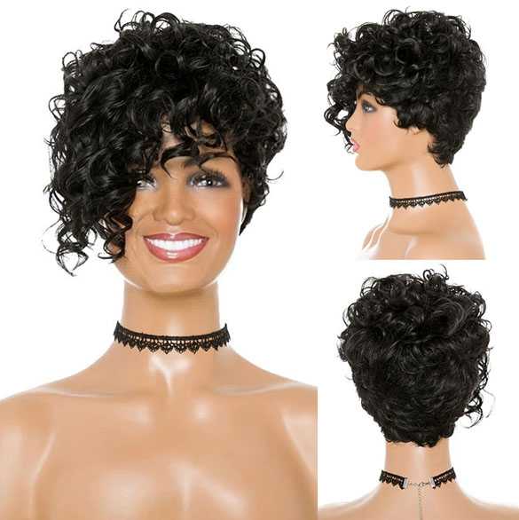 Punk kapsel met opgeschoren look en kuif met krullen