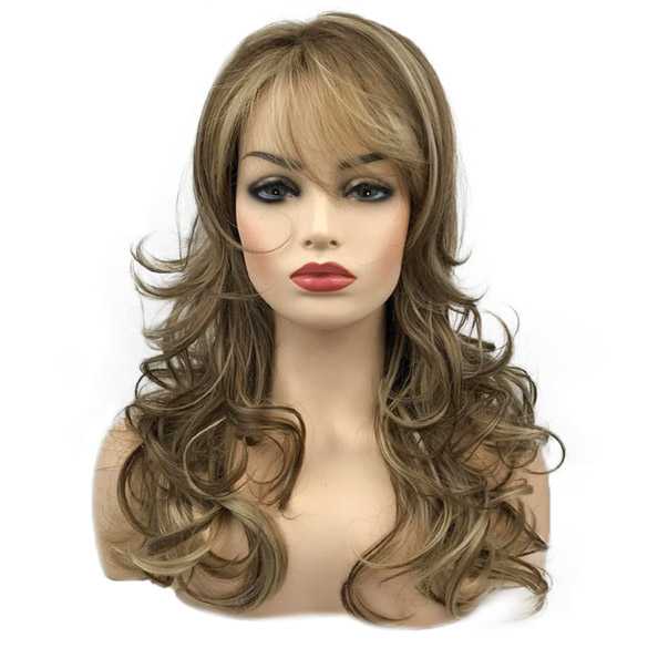 Pruik met natuurlijke uitstraling halflang haar in laagjes