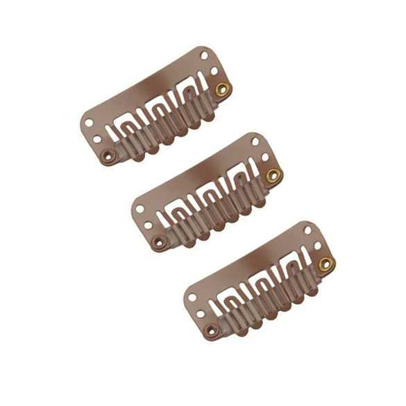 Snap clips LICHTBRUIN 33X15MM 3 stuks