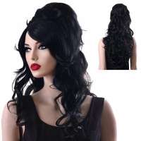 Luxe Amy Winehouse beehive pruik incl. rozen tattoo