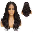 Swiss lace front pruik lang haar in laagjes Dark Chocolate