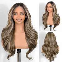 Lace front pruik lang haar met slagen model Karli