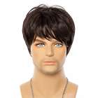 Mannenpruik bruin haar in laagjes model 153 Mannenpruik bruin haar in laagjes model 153