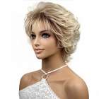 Vlot model pruik blond kort met lichtblonde plukjes
