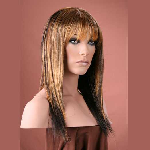 Pruik steil haar in laagjes model Jewel kleur 3F4-240