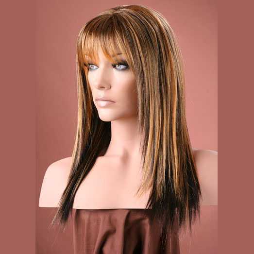 Pruik steil haar in laagjes model Jewel kleur 3F4-240